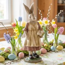 Article Figurine Lapine Déco avec Panier d’Œufs en Résine – 37 cm