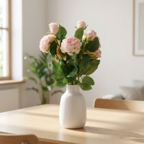 Article Roses artificielles roses imitation séchée 53 cm - Lot de 3