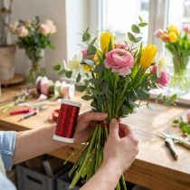 Article Fil métallique rouge pour créations décoratives, 50 m