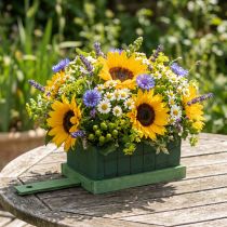 Article Base de composition florale en mousse humide avec grille et support bois - Lot de 4