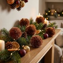 Article Pompons à paillettes marron Pompons 2,5 cm 2 sachets – 24pcs