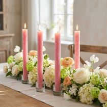 Article Bougies en bâton teintes en rose 34mm x 300mm 4 pcs