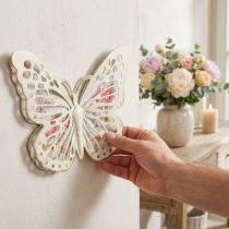 Article Décoration murale papillon en métal style campagne H29,5 cm