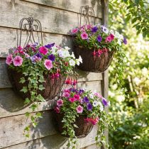 Article Set de 3 paniers muraux métalliques décoratifs en finition rouillée
