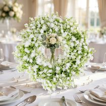 Article Couronne décorative Gypsophile blanc Ø30 cm pour mariage et décoration intérieure