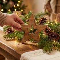 Article Étoile en bois ajourée 15 cm – Décoration de Noël