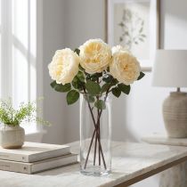 Article Roses artificielles crème 48 cm - Lot de 3