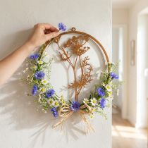 Article Déco murale rond en métal avec branche de fenouil effet rouille Ø38cm