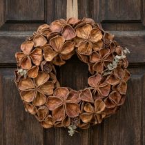 Article Couronne décorative en lotus séché 35 cm