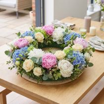 Article Couronne en mousse florale humide avec base en bois 38 cm - Lot de 2