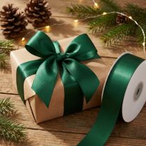 Article Ruban cadeau et décoration 50 m vert foncé