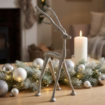Article Figurine en métal cerf décoratif gris 35 cm