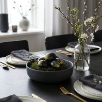 Article Œufs décoratifs de Pâques en véritables coquilles noires avec paillettes dorées - 5,5 à 6 cm - Lot de 10
