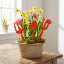 Article Lot de 6 outils de jardin décoratifs en feutrine orange