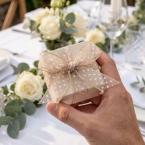 Article Ruban cadeau à pois pour une décoration de mariage élégante et des emballages créatifs, 1,5 cm de large, 20 m de long