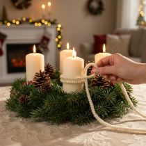 Article Cordon de laine blanc avec fil doré 5m x 5mm avec fil métallique pour décoration et loisirs créatifs