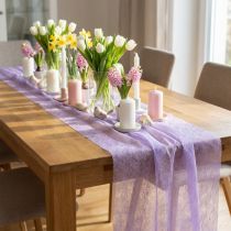 Article Rouleau de voile décoratif effet toile d'araignée lilas clair 23 cm x 25 m