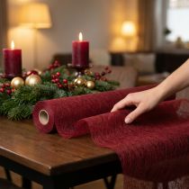 Article Dekovlies chemin de table polaire chemin de table rouge bordeaux 23cm 25m