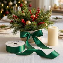 Article Ruban cadeau et décoration 40 mm x 50 m vert foncé