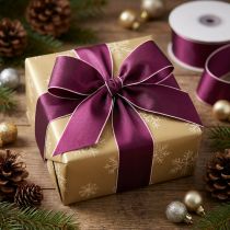 Article Ruban en taffetas violet pour emballages cadeaux, 40 mm x 50 m