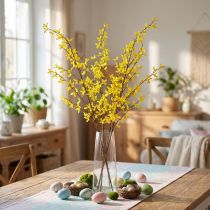 Article Branche de Forsythia Artificielle Jaune 138 cm pour Décoration de Printemps et Pâques