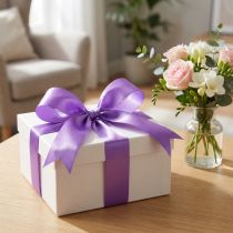 Article Ruban cadeau violet 30 mm x 100 m en polypropylène