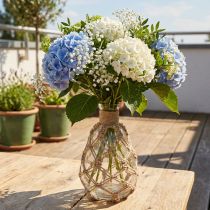 Article Vase en verre avec macramé en jute naturel, Ø11 cm x H19,5 cm