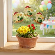 Article Lot de 18 décorations en bois pour bouquet – Grenouilles et champignons