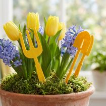 Article Ensemble de décoration jardin en feutre jaune – Mini pelles et râteaux (6 pièces)