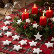 Article Étoiles Décoratives Blanches avec Paillettes en Plastique - Lot de 36