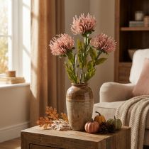Article Fleurs artificielles Nadelkissen roses sur tige longue 73 cm - Lot de 3