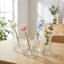 Article Mini-vase en verre transparent 11 cm - Lot de 6