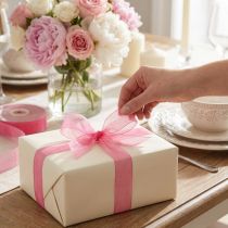 Article Ruban Organza Rose 6 mm x 50 m avec Bords Renforcés