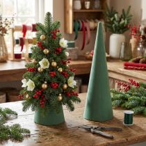 Article Cônes en mousse florale humide verte 40 cm - Lot de 2