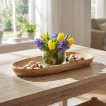 Article Plateau ovale en bois de manguier naturel 28×12×2,5 cm