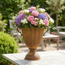 Article Cache-pot aspect rouille coupe vase métal Ø22,5cm H32,5cm