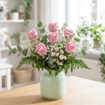 Article Roses artificielles roses en cire roses roses décoratives en cire Ø6cm 18 pcs