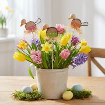 Article Lot de 12 oiseaux décoratifs en bois sur tige - Déco printemps