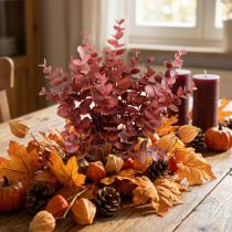 Article Branche de Faux Eucalyptus Rouge Automnal 36 cm