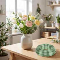 Article Fil aluminium vert menthe 2 mm, 60 m – Pour décoration, floristique et loisirs créatifs