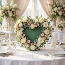 Article Cœur double en mousse florale humide 38 cm