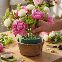 Article Coupe en fibre naturelle avec mousse florale humide Ø16cm H10cm - Lot de 2