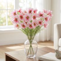 Article Set de 3 Fleurs Artificielles Cosmea Roses en Tissu de 77 cm