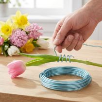Article Fil d'aluminium 2 mm bleu clair pour créations DIY – 3 m