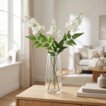 Article Branche Artificielle Phlox Blanc avec Fleurs en Tissu - Lot de 3, 78 cm