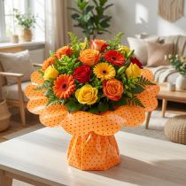 Article Lot de 100 manchons décoratifs à pois pour plantes et bouquets Ø54cm