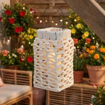 Article Lanternes suspendues en macramé, décoration d'été, 35,5 x 19 cm