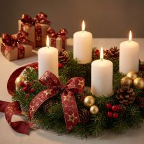 Article Ruban décoratif étoile Noël rouge doré L25mm L15m