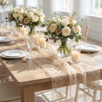 Article Déco polaire Sizoweb chemin de table beige 30cm 5m