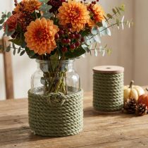 Article Ruban de jute, cordon de jute décoratif, vert olive, Ø7 mm, 5 m